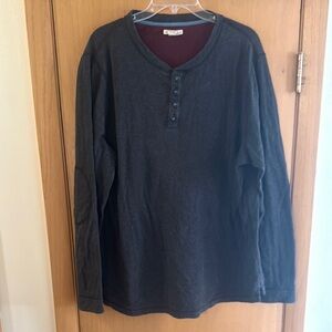 Carbon2Cobalt Men’s Henley Long Sleeve Thermal Shirt Gray LT Large Tall Long